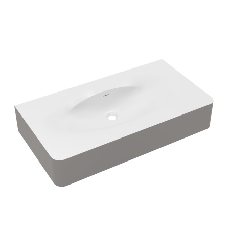 Раковина Каприз (Caprise) VCB-4CA100MWLG, Corian, цвет белый матовый + светло-серый матовый