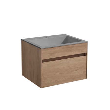 База под раковину Кьяра (Chiara) 600 подвесная, 1 выкатной ящик микролифт, Натуральный дуб (N.Oak)