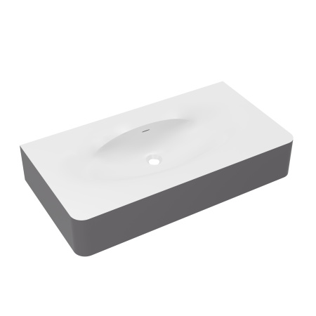 Раковина Каприз (Caprise) VCB-4CA100MWG, Corian, цвет белый матовый + серый матовый