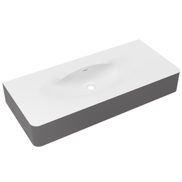 Раковина Caprise VCB-4CA120MWG, Corian, цвет белый матовый + серый матовый