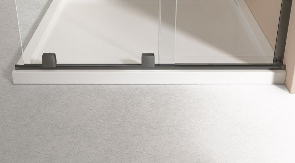 Душевая перегородка Волк-Ин (Walk-In) VSW-4WSL120CLGM-R, правая, 1200*2000, вороненая сталь, стекло прозрачное