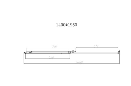 Душевая дверь Слим-Н (Slim-N) VDS-4SN140CLB, 1400, черный, стекло прозрачное