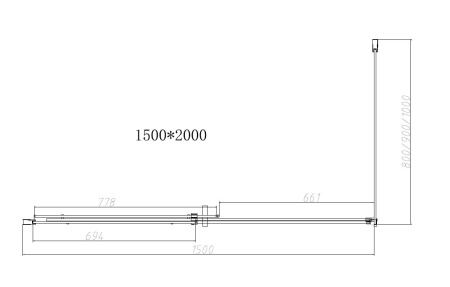 Душевой уголок Дайс (Dice) VSR-4D9015CLGM, 1500*900, вороненая сталь, стекло прозрачное