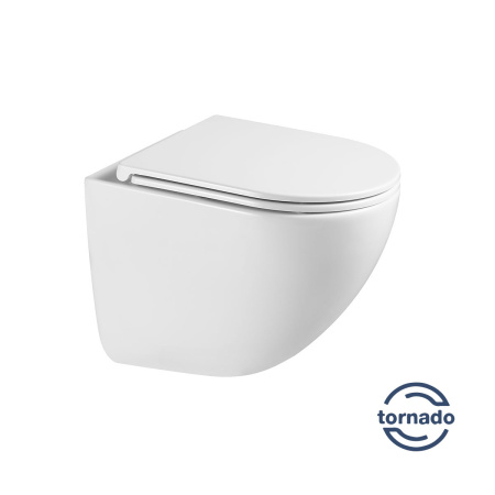 Унитаз подвесной Bien VT1-51T Tornado, цвет белый, ультратонкое soft-close сиденье