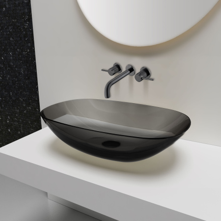 Смеситель для раковины Грув (Groove) VBFW-4G1GM встраиваемый, вороненая сталь