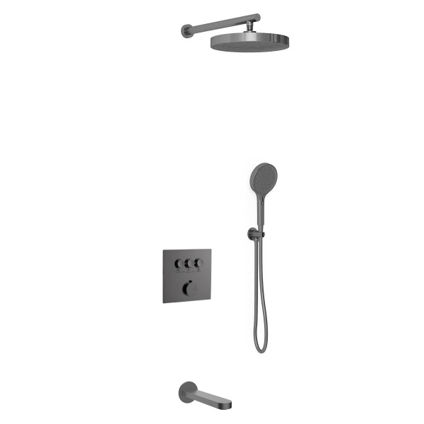 Душевой комплект VSFW-431I2GM встраиваемый, вороненая сталь