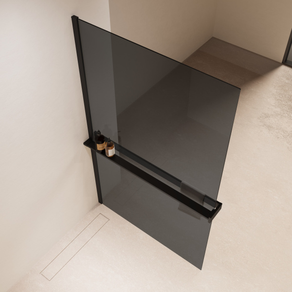 Душевая перегородка Walk-In VSW-1HR100CGB, 1000*2000, черный, стекло тонированное Душевая перегородка Walk-In VSW-1HR100CGB, 1000*2000, черный, стекло тонированное