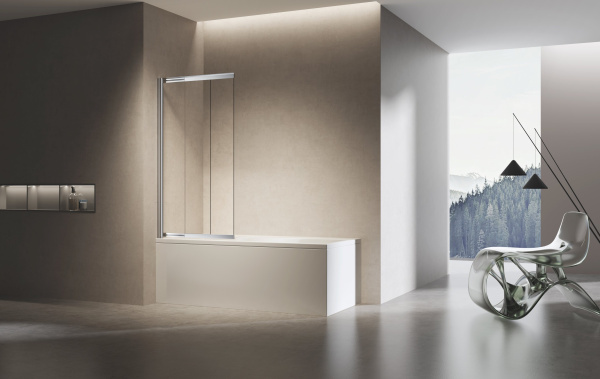 Душевая шторка на ванну VSB-6E900CL-L, 900*1400, хром, стекло прозрачное, левая