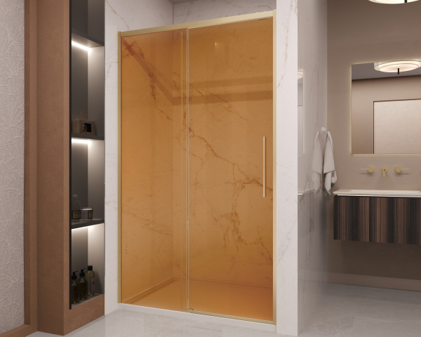 Душевая дверь Stella VDS-1ST120GSG, 1200, брашированное золото, стекло янтарь Душевая дверь Stella VDS-1ST120GSG, 1200, брашированное золото, стекло янтарь
