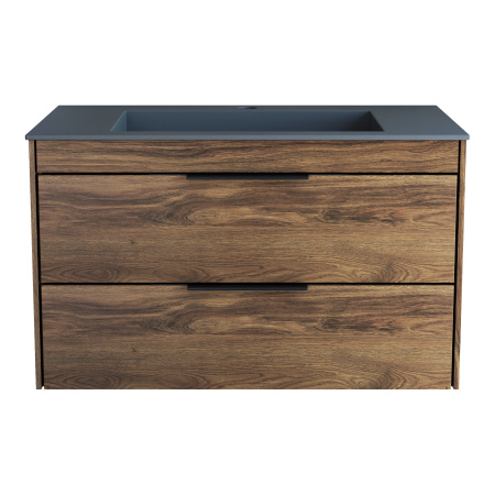 База под раковину Кьяра 2D (Chiara 2D) 800 подвесная, 2 выкатных ящика микролифт, С.Oak