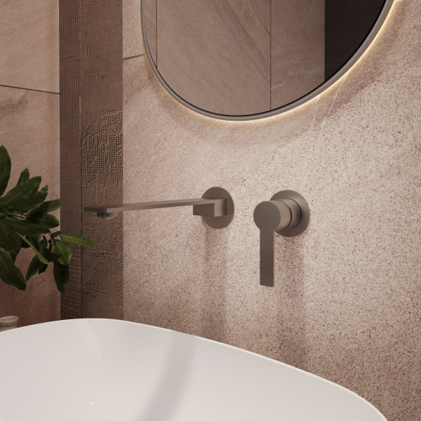 Смеситель для раковины Линеа (Linea) VBFW-4LN1GM встраиваемый, вороненая сталь