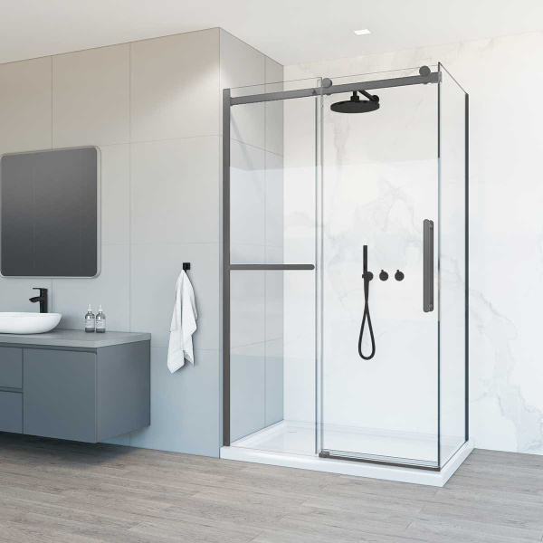 Душевой уголок Como Soft VSR-1CS1012CLGM, 1200*1000, вороненая сталь, стекло прозрачное Душевой уголок Como Soft VSR-1CS1012CLGM, 1200*1000, вороненая сталь, стекло прозрачное