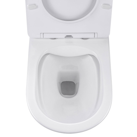 Унитаз подвесной безободковый Vincea Эдж-М (Edge-M) VT1-37, цвет белый, ультратонкое сиденье с плавным опусканием, Горизонтальный выпуск