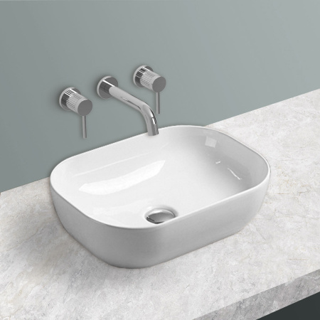 Раковина керамическая Vincea VBS-102, 455*330*130, накладная, цвет белый