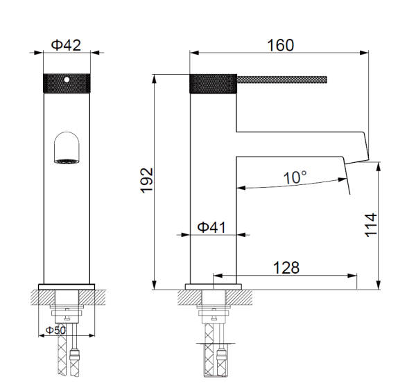Смеситель для раковины Rim VBF-2RM1GM однорычажный, вороненая сталь