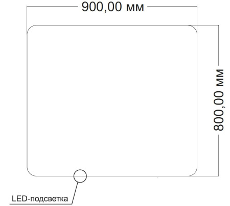 Зеркало с подсветкой VLM-3BE900-2 900х800 c сенсорным выключателем и диммером, антизапотевание