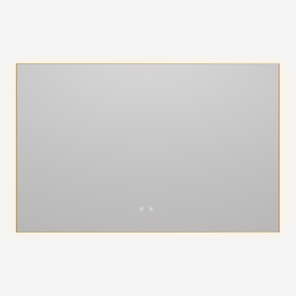 Зеркало LED VLM-4F120BG-2 1200х800 c сенсорным выключателем, антизапотевание, брашированное золото