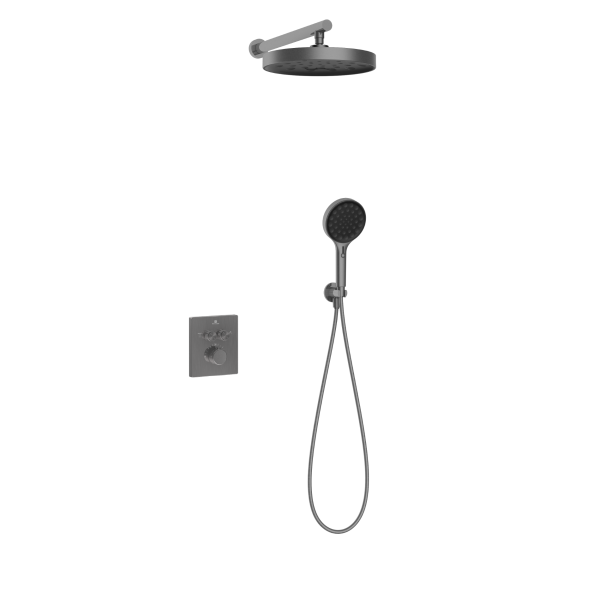 Душевой комплект Inspire VSFW-3I21MT2GM встраиваемый, термостат, двухрежимный, вороненая сталь