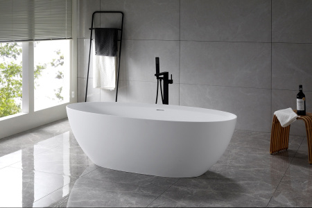 Ванна из искусственного камня Vincea VBT-4S01MW, 1700*760*560, белый мат., слив-перелив в комплекте