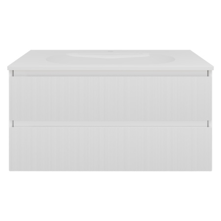 База под раковину Велле (Welle) 1000 подвесная, 2 выкатных ящика микролифт, Белый матовый софт-тач