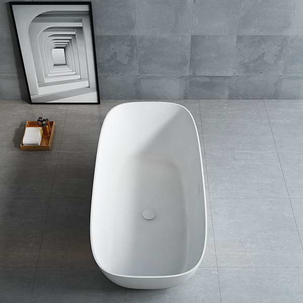 Ванна из искусственного камня Vincea VBT-6S02MW, 1700*720*550, белый мат., слив-перелив в комплекте