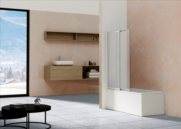 Душевая шторка на ванну VSB-1E100CLBN, 1000*1450, брашированный никель, стекло прозрачное Душевая шторка на ванну VSB-1E100CLBN, 1000*1450, брашированный никель, стекло прозрачное