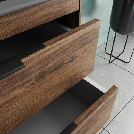 База под раковину Кьяра 2D (Chiara 2D) 800 подвесная, 2 выкатных ящика микролифт, С.Oak