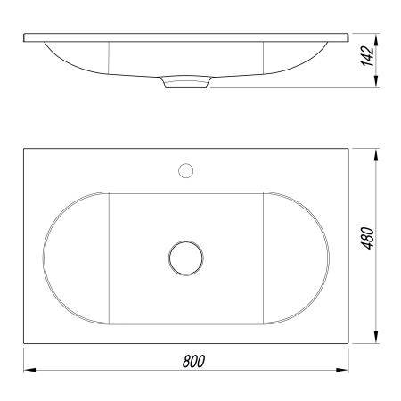 Раковина VCB-4H800G из кварца, цвет серый шёлк