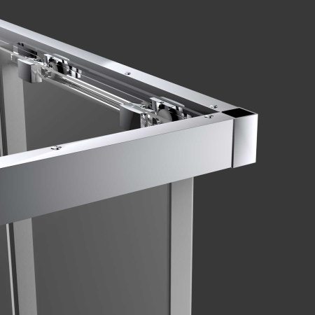 Душевой уголок Софт (Soft) VSS-3SO900CLB, 900*900, черный, стекло прозрачное