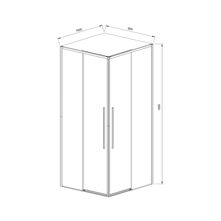 Душевой уголок Slim-N VSS-4SN9010CL, 1000*900, хром, стекло прозрачное