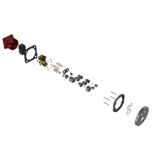 Встраиваемый смеситель для душа VSCV-322T-MGM двухфункциональный, термостатический, вороненая сталь