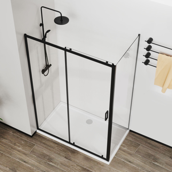 Душевой уголок City VSR-5CT9012CLB, 1200*900, черный, стекло прозрачное  Душевой уголок City VSR-5CT9012CLB, 1200*900, черный, стекло прозрачное