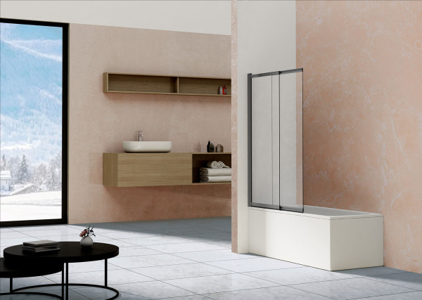 Душевая шторка на ванну VSB-1E100CLGM, 1000*1450, вороненая сталь, стекло прозрачное Душевая шторка на ванну VSB-1E100CLGM, 1000*1450, вороненая сталь, стекло прозрачное