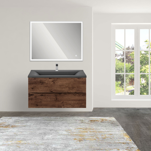 База под раковину Mia 900 подвесная, 2 выкатных ящика soft close, R.Wood