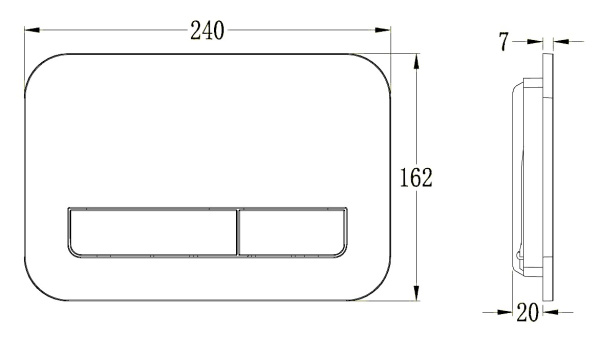 Кнопка смыва Vincea VFP-201CH, цвет хром