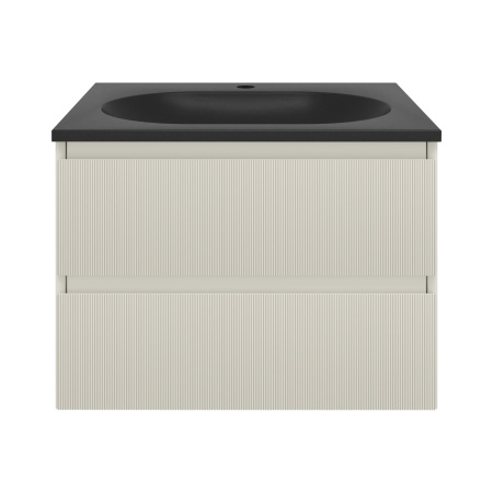 База под раковину Велле (Welle) 600 подвесная, 2 выкатных ящика микролифт, Бежевый матовый софт-тач