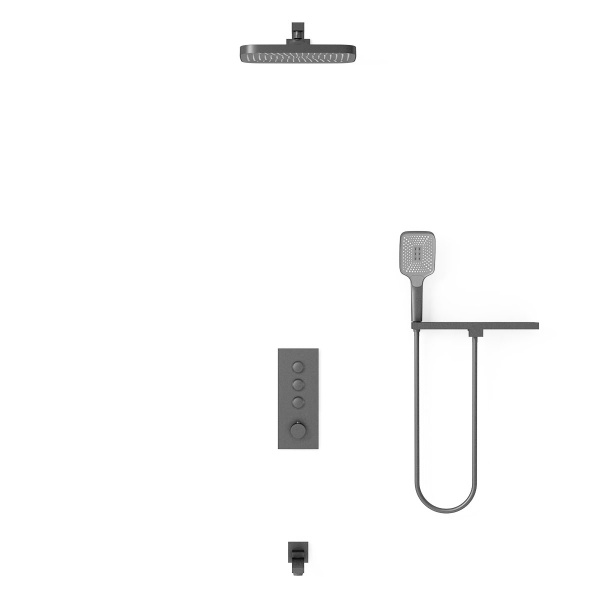 Душевой комплект VSFW-431T1RGM встраиваемый, термостатический, трехрежимный, вороненая сталь