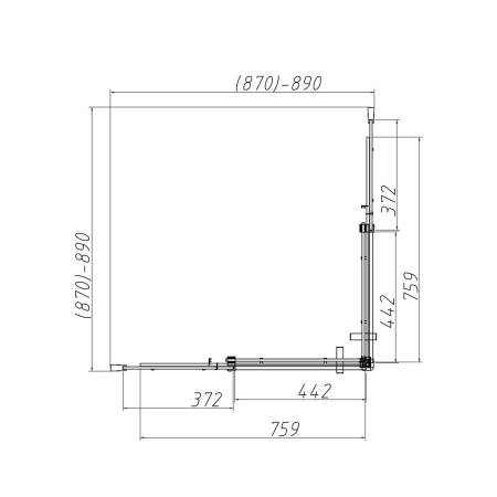Душевой уголок Дайс (Dice) VSS-4D900CL, 900*900, хром, стекло прозрачное