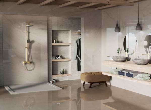 Душевая стойка VSFS-413BG с изливом, брашированное золото