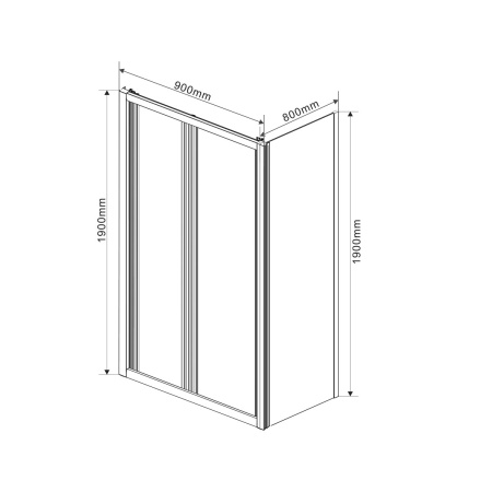 Душевой уголок Гарда (Garda) VSR-1G8090CL, 900*800, хром, стекло прозрачное