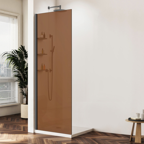 Душевая перегородка Walk-In VSW-1HWS100GSGM, 1000*2000, вороненая сталь, стекло янтарь Душевая перегородка Walk-In VSW-1HWS100GSGM, 1000*2000, вороненая сталь, стекло янтарь