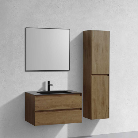 База под раковину Люка (Luka) 800 подвесная, 2 выкатных ящика микролифт, Дуб табак (T.Oak)