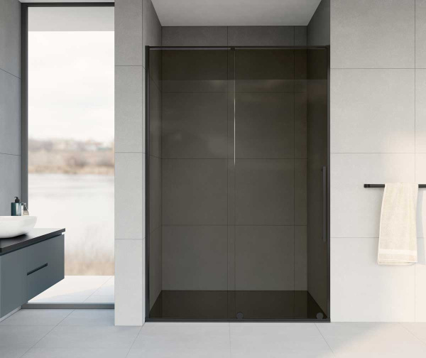 Душевая дверь Arno VPS-1A120CGB, 1200, черный, стекло тонированное