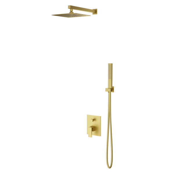 Душевой комплект Dice VSFW-2DS1BG встраиваемый, 2 режима, 25см S304 верх душ, брашированное золото