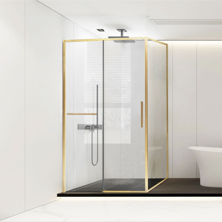 Душевой уголок Слим Софт (Slim Soft) VSR-1SS9012CLG, 1200*900, брашированное золото, стекло прозрачное