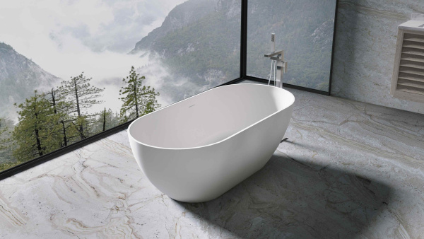 Ванна из искусственного камня Vincea VBT-4S04MW, 1700*800*560, белый мат., слив-перелив в комплекте