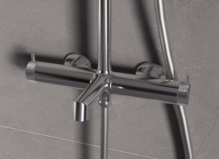 Душевая стойка Рим (Rim) VSFS-2RM1CH с изливом, хром