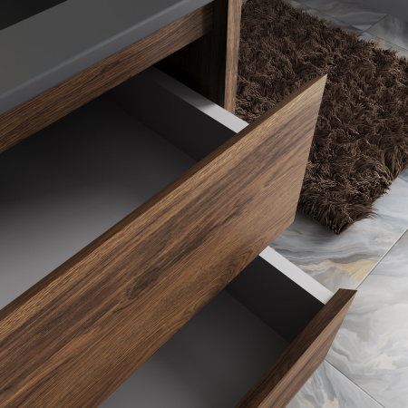 База под раковину Джио (Gio) 800 подвесная, 2 выкатных ящика микролифт, Дуб Чарльстон (C.Oak)