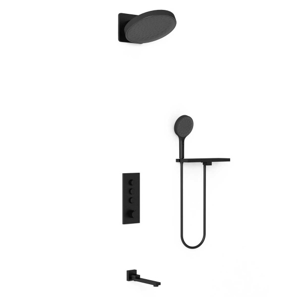 Душевой комплект Inspire VSFW-433TI3RMB встраиваемый, термостатический, трехрежимный, черный