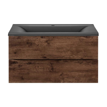 База под раковину Миа (Mia) 750 подвесная, 2 выкатных ящика микролифт, Темное дерево (R.Wood)